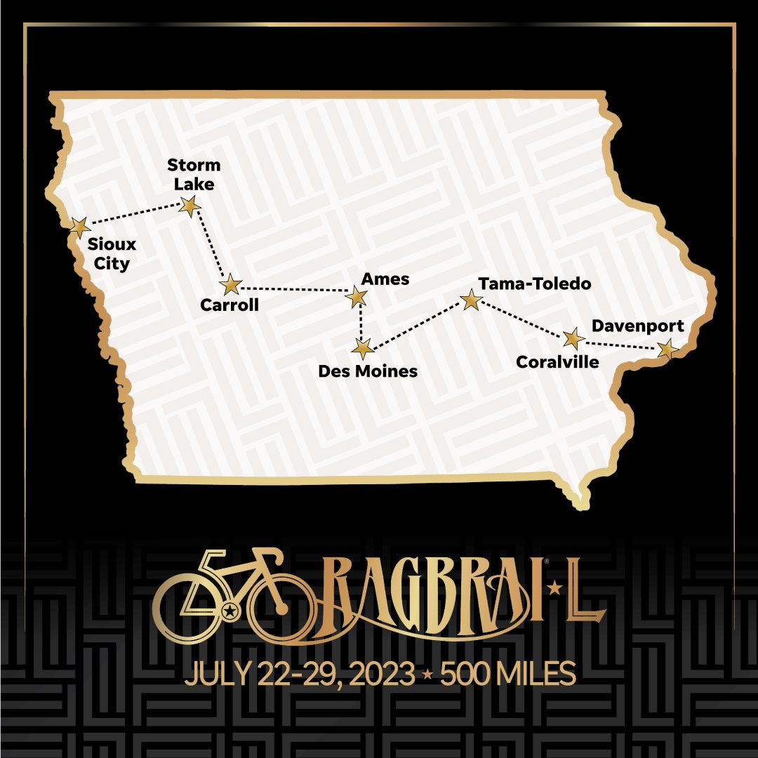 Ragbrai Full Route 2024 Shina Dorolisa